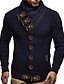 cheap Pullover Sweaters-Men&#039;s Weekend Turtleneck Sweater Cardigan in Gray &amp; White