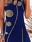 abordables Super Sale-Femme Mini robe Robe casual Noir Bleu Géométrique Sans Manches Eté Printemps Imprimer basique Col Ras du Cou Robe d&#039;été Robe de printemps 2023 S M L XL XXL 3XL 4XL 5XL