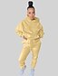 cheap Two Piece Sets-Women&#039;s Crop Top Hoodie Pants Sets Solid Color Plain Black White Yellow Drawstring Long Sleeve Daily Wear Going out Active Basic Hooded Loose Fit Fall &amp; Winter
