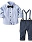 cheap Boys&#039; Clothing Sets-Kids Boys&#039; Suit &amp; Blazer Shirt &amp; Pants Formal Set Long Sleeve 2 Pieces Blue(Boy) Striped Event / Party Performance Cotton Formal 1-4 Years