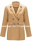 preiswerte Damen Jacken-Damen Blazer Klassisch Einfarbig Büro Langarm Mantel Casual Herbst Frühling Standard Jacken Weiß / Täglich