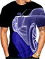 abordables Camisetas y camisas de tirantes de hombre-Hombre Camiseta Camisa Graphic 3D Impresión 3D Escote Redondo Talla Grande Diario Festivos Manga Corta Estampado Tops Elegante Exagerado Verde Trébol Blanco Negro