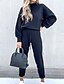 cheap Two Piece Sets-Women&#039;s Sweatshirt Tracksuit Pants Sets Plain Sports Outdoor Casual Black White Pink Drawstring Long Sleeve Active Basic Turtleneck Crew Neck Regular Fit Fall &amp; Winter