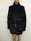 cheap Furs &amp; Leathers-Women&#039;s Faux Fur Coat Faux Fur Pure Color Elegant &amp; Luxurious Causal Daily Coat Regular PU Black belt Hidden Fall Winter High Neck Regular Fit S M L XL XXL XXXL / Solid Color