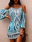 cheap Casual Dresses-Blue Hollow Out Women&#039;s Mini Dress