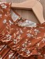abordables Robes pour Filles-Robe Fille Enfants Petit Plantes Fleur Imprimer Ecole Kaki Mi-long Polyester Manches Longues Le style mignon Doux Robes L&#039;autume Printemps Mince 2-6 ans