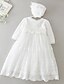 cheap Women&#039;s-Baby Girls&#039; Basic Streetwear Christening Solid Color Lace Trims Long Sleeve Dress Maxi White / Fall