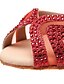 cheap Sandals-Women&#039;s Latin Dance Shoes Salsa Shoes Latin Salsa Dance Performance Party Practice Glitter Crystal Sequined Jeweled Heel Crystal / Rhinestone Crystals Tulle Flared Heel Ankle Strap Silver Black Red