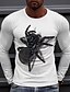cheap Men&#039;s-Men&#039;s Unisex Tee T shirt Tee Shirt Graphic Prints Spider 3D Print Crew Neck Daily Holiday Long Sleeve Print Tops Casual Designer Big and Tall White