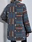 cheap Coats &amp; Trench Coats-Women&#039;s Coat Fall Winter Sport Daily Regular Coat Warm Regular Fit Sporty Casual Jacket Long Sleeve Print Print Geometric Navy Blue