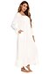 cheap Sleep &amp; Lounge-Women&#039;s 1 pc Pajamas Nightgown Simple Comfort Pure Color Polyester Home Party Daily Square Neck Gift Long Sleeve Basic Fall Winter Pocket White Blue