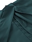 abordables Vestidos de Midi-Mujer Vestido de Columpio Vestido de una línea vestido de la iglesia Vestido Midi Azul Marino Verde Trébol Beige Color puro Media Manga Invierno Otoño Acordonado Trabajo Cuello Barco Fiesta 2023 S M