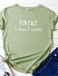 abordables T-shirts-Fun fact I don&#039;t care t-shirt pour femme T-shirts à manches courtes avec dire des chemises inspirantes tops (gris foncé, moyen)