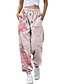 abordables Pants-Femme Joggings Normal Polyester Carte Rose Claire Mode Taille médiale Toute la longueur Casual du quotidien Printemps &amp; Automne