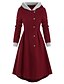 cheap Autumn dress-Women&#039;s Coat Daily Winter Fall Spring Long Coat Regular Fit Warm Basic Casual Jacket Long Sleeve Solid Color Black + wine red Burgundy + Grey Purple+grey / Causal