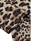 cheap Coats &amp; Trench Coats-Women&#039;s Casual Jacket Spring Fall Outdoor Casual Daily Long Coat V Neck Breathable Regular Fit Chic &amp; Modern Jacket Long Sleeve Leopard Print Brown