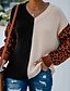 cheap Sweaters-Women&#039;s Pullover Sweater Jumper Knit Modern Style Round Neck Leopard Print Street Causal Active Casual Fall Winter Black with gray White with black S M L / Long Sleeve / Holiday / Color Block / Loose