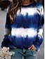 cheap Hoodies &amp; Sweatshirts-Women&#039;s Pullover Sweatshirt Pullover Streetwear Casual Print Blue Purple Gray Color Block Tie Dye Daily Round Neck Long Sleeve