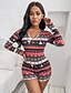 cheap Jumpsuits &amp; Rompers-Women&#039;s Casual Daily V Neck Daily Wear Plunging Blue Red Romper Slim Print Geometric