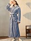 cheap Sleep &amp; Lounge-Women&#039;s Plus Size Plush Robes Gown Fluffy Fuzzy Warm Pajamas Bathrobes Home Party Daily Spa Modern Style Pure Color Fleece Simple Casual Soft Fall Winter V Wire Long Sleeve Lace Up Belt Included