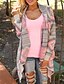 cheap Cardigans-Women&#039;s Sweater Coat Fall Winter Spring Street Dailywear Causal Regular Coat Shawl Lapel Regular Fit Loose Basic Elegant &amp; Luxurious Casual Jacket Long Sleeve Knitted Knitting Geometric Argyle