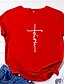 baratos Camiseta-camisetas femininas cruzadas religiosas cristãs femininas camiseta gráfica verão tops