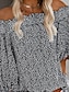 preiswerte Bluse-Damen Hemd Bluse Schwarz Gelb Rosa Rüsche Bedruckt Graphic Blatt Langarm Schulterfrei