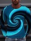 billige Men&#039;s-Herre Unisex Skjorte T-shirt T-Shirts Grafiske tryk Spiralstribe Rund hals Hvid Gul Rød Blå Mørkegrøn 3D-udskrivning Daglig Ferie Langærmet Trykt mønster Tøj Designer Afslappet Stor og høj