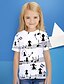 cheap Girls&#039; Tees &amp; Blouses-Girls&#039; 3D Animal Cat T shirt Tee Short Sleeve 3D Print Cute Basic Polyester Kids