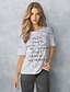 billige T-shirts-vennetrøje, de ved ikke, at vi ved, de ved, at vi kender t-shirt, kvinder, søde brevprint top tee shirt (r) grå