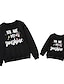 cheap New Arrivals-Tops Mommy and Me Daily Rainbow Star Letter Print Black Daily Matching Outfits / Fall / Cute