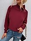 cheap Sweaters-Women&#039;s Pullover Sweater Jumper Solid Color Knitted Casual Long Sleeve Sweater Cardigans Fall Winter Turtleneck Blue Wine Gray