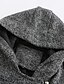 baratos Women&#039;s Coats &amp; Jackets-Mulheres Parka Inverno Diário Padrão Casaco A Prova de Vento Quente Normal Casual Casaco Manga Longa Retalho Bloco de cor Preto Cinzento Escuro