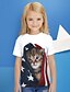 abordables Camisetas y blusas para niñas-Chica 3D Animal Gato Camiseta Manga Corta Impresión 3D Estilo lindo Básico Poliéster Niños