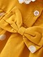 cheap Girls&#039; Dresses-Kids Little Girls&#039; Dress Dot Ribbon bow Daily Wear Blushing Pink Yellow Cotton Long Sleeve Casual Daily Dresses Spring &amp;  Fall 0-5 Years