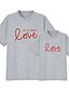 cheap New Arrivals-Tops Cotton Mommy and Me Athleisure Letter Print Gray White Black Short Sleeve Basic Matching Outfits / Summer / Cute