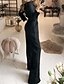 abordables Jumpsuits &amp; Rompers-Combinaison-pantalon Femme Couleur unie Elégant Col en V Plein Air Manches Longues Standard Blanche S L&#039;autume