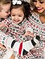 billige Stilsett til familien-Familiestil Pyjamas Rådyr Trykt mønster Hvit Langermet Mamma og meg antrekk Aktiv Matchende antrekk