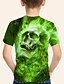 billige T-shirts &amp; Trøjer til Drenge-Halloween Drenge 3D Dødningehoveder T-shirt Kortærmet 3D-udskrivning Sommer Aktiv Polyester Børn 4-12 år Regulær