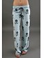 cheap Sleep &amp; Lounge-Women&#039;s Plus Size 1pc Pajamas Bottom Comfort Funny Skeleton Polyester Home Party Halloween Gift Long Pant Elastic Waistband Fall Spring Black Blue / Lace Up