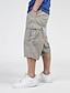 cheap Pants-Men&#039;s Stylish Casual / Sporty Pocket Capri shorts Cargo Shorts Calf-Length Pants Micro-elastic Daily Sports Solid Color Mid Waist Comfort Breathable Black Grey Khaki Dark Gray XL XXL 3XL 4XL 5XL