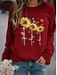 cheap Hoodies &amp; Sweatshirts-Women&#039;s Butterfly Sunflower Sweatshirt Pullover Print Hot Stamping Daily Sports Active Streetwear Cotton Hoodies Sweatshirts  Black Red Navy Blue