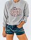 cheap Hoodies &amp; Sweatshirts-Women&#039;s Leopard Pumpkin Sweatshirt Pullover Print Hot Stamping Casual Sports Streetwear Halloween Hoodies Sweatshirts  Wine Red Yellow Gray