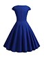 cheap Casual Dresses-Women&#039;s Knee Length Dress Swing Dress Yellow Blushing Pink Wine Green Royal Blue Black Short Sleeve Ruched Pleated Solid Color Round Neck Spring Summer Hot Casual Vintage 2021 Slim S M L XL XXL