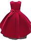 cheap Girls&#039; Dresses-Kids Little Girls&#039; Dress Solid Colored Party Wedding Evening Party A Line Dress Ruched Lace Red Midi Sleeveless Princess Cute Dresses Fall Regular Fit 3-10 Years
