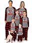cheap New Arrivals-Family Look Christmas Pajamas Christmas Gifts Plaid Letter Patchwork Black Gray Long Sleeve Adorable Matching Outfits / Fall / Winter / Print