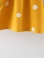 baratos Vestidos para Meninas-Infantil Pouco Para Meninas Vestido Pontos Laço Roupa Diária Rosa Amarelo Algodão Manga Longa Casual Diário Vestidos Primavera &amp; Outono 0-5 anos