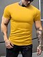 cheap Tank Tops-Men&#039;s Tee T shirt Shirt Graphic Solid Colored Round Neck Daily Sports Short Sleeve Slim Tops Cotton Active Basic Big and Tall Wine White Black / Summer