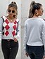 cheap Cardigans-Women&#039;s Cardigan Plaid Argyle Knitted Button Stylish Basic Casual Long Sleeve Slim Sweater Cardigans Fall Spring Open Front Light gray / Holiday / Going out
