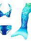 cheap Girls&#039; Swimwear-Kids Girls&#039; 3pcs Three Piece Swimwear Bikini Swimsuit Mermaid Tail The Little Mermaid Swimwear Color Block Sequin Colorful Blue Cosplay Princess Cute Party Bathing Suits 3-10 Years / Summer